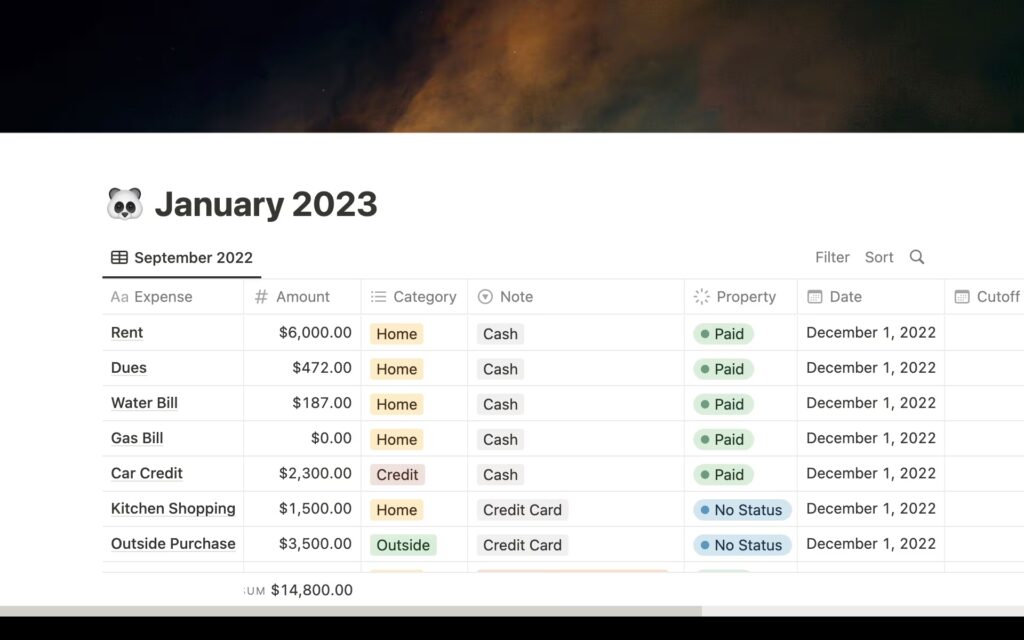 Finance Tracker Template